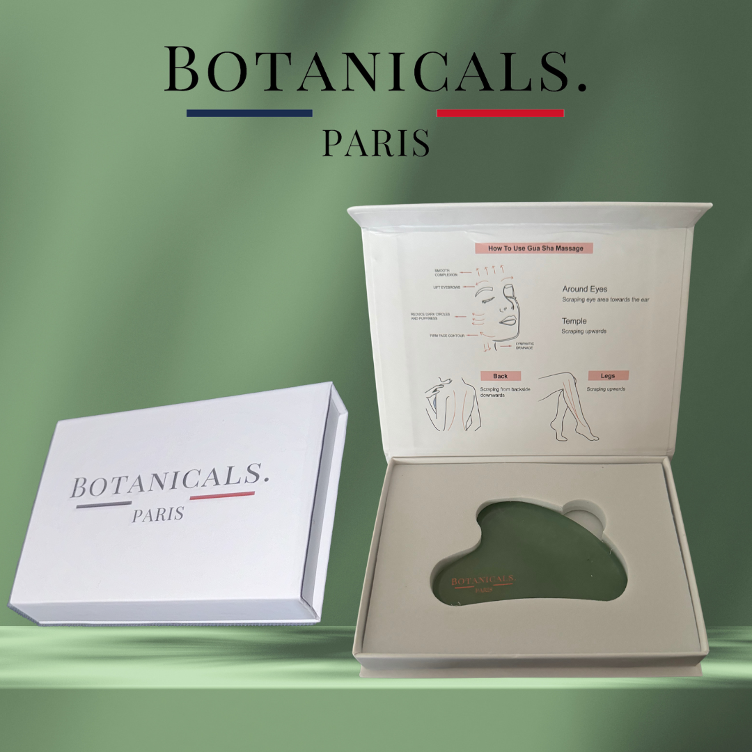 Guasha Botanicals en Jade posé dans son étui